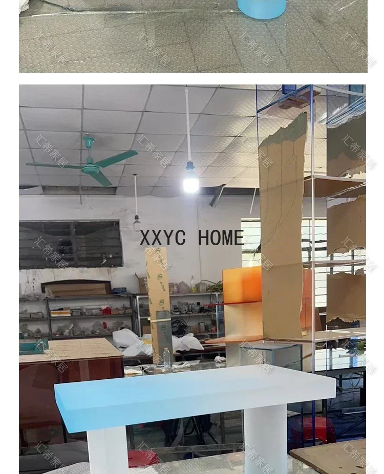 Acrylic Custom Frosted Gradient round Tea Table Art Table Living Room Modern Creative