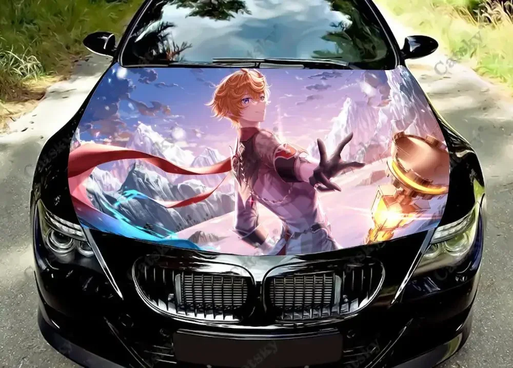 

Tartaglia Genshin Impact Car Hood Vinyl Stickers Wrap Vinyl Film Engine Cover Decals Sticker Universal Car Hood Protective Film