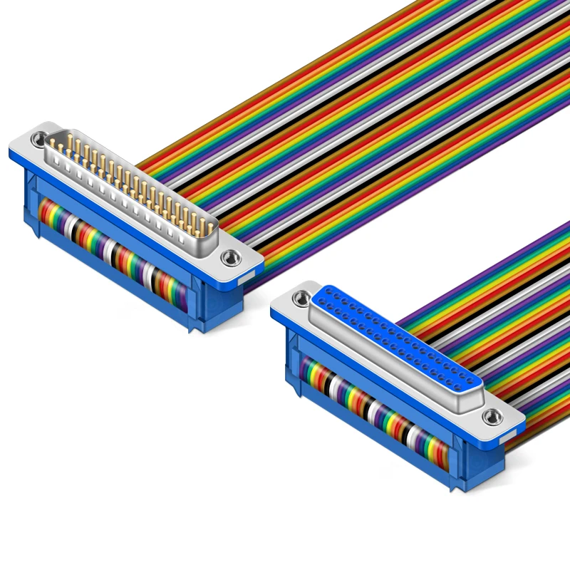 

DIDC DB37 Pin Ribbon Cable DIDC-37P Male Female Flat DR37P COM Connector Line