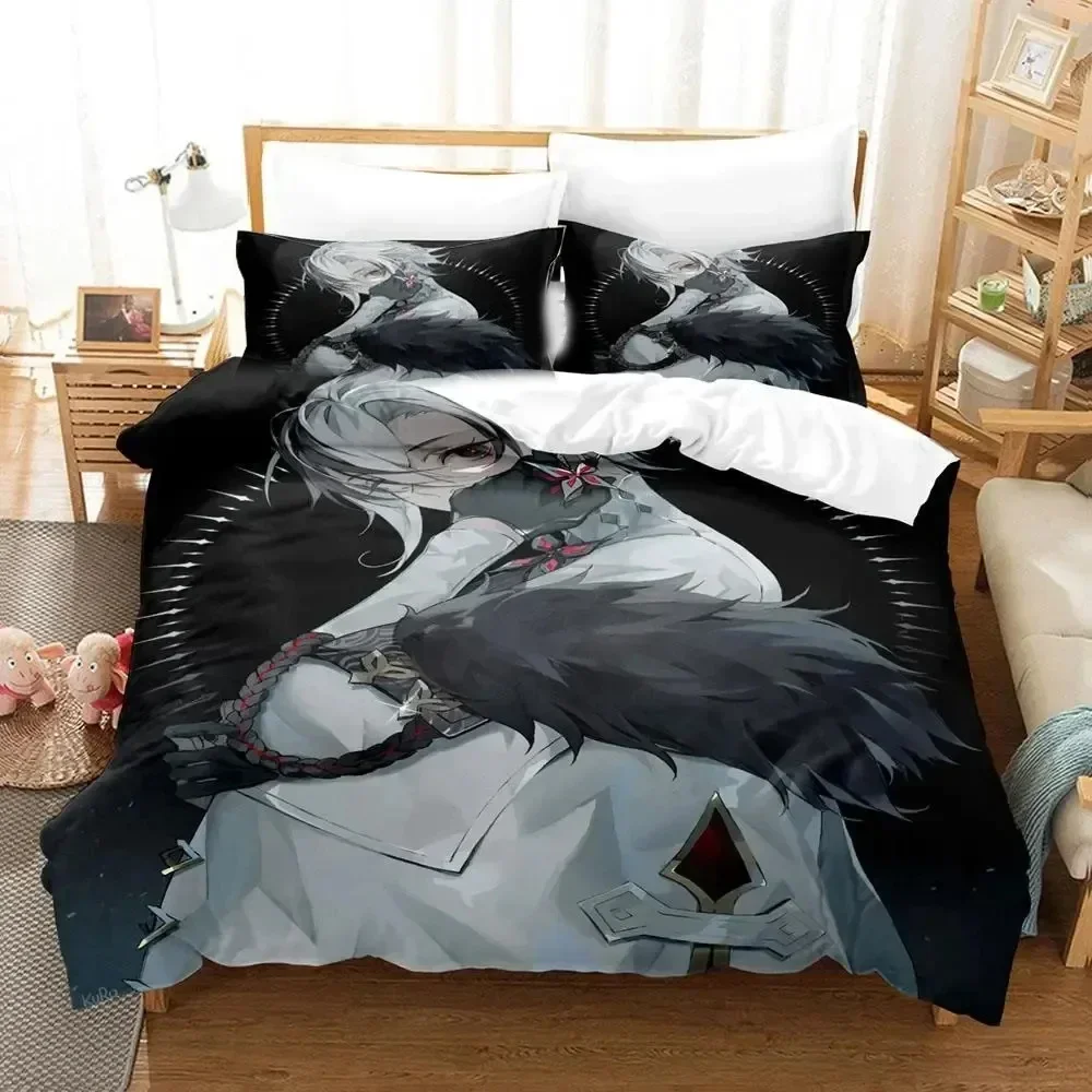 

Anime Genshin Impact Arlecchino Comfortable Duvet Quilt Cover Pillowcase Bedding Set Children Bedroom Decoration Home Textile