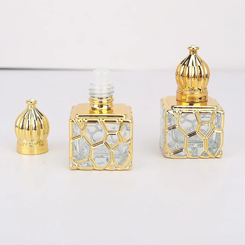 100pcs Golden Perfume Bottles Mini Essential Oil Container Empty Roll-on Bottles Luxury Refillable Bottle