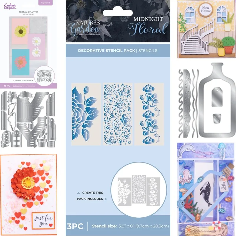The Rotating Staircase Inside the Villa Patch Cut Metal Die and Stencil for Scrap Booking Stencil Album Paper DIY Gift Card 2025