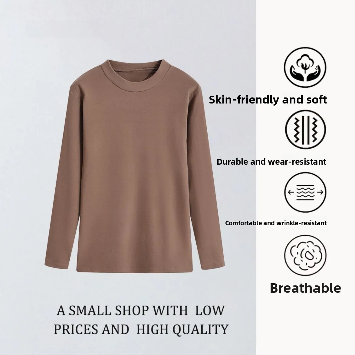 

Мужская осенне-зимняя двусторонняя футболка Fce Long Sve round Ne Base irt теплого цвета INS Bla Sli Inner Wear