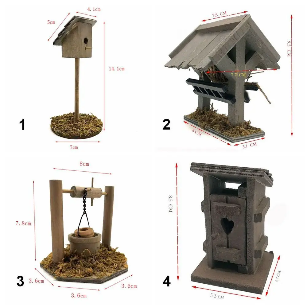 Figurina di mangiatoia in miniatura in scala 1/12 modello di scena in legno casa delle bambole ben Latrine accessori decorazione simulazione Birdhouse