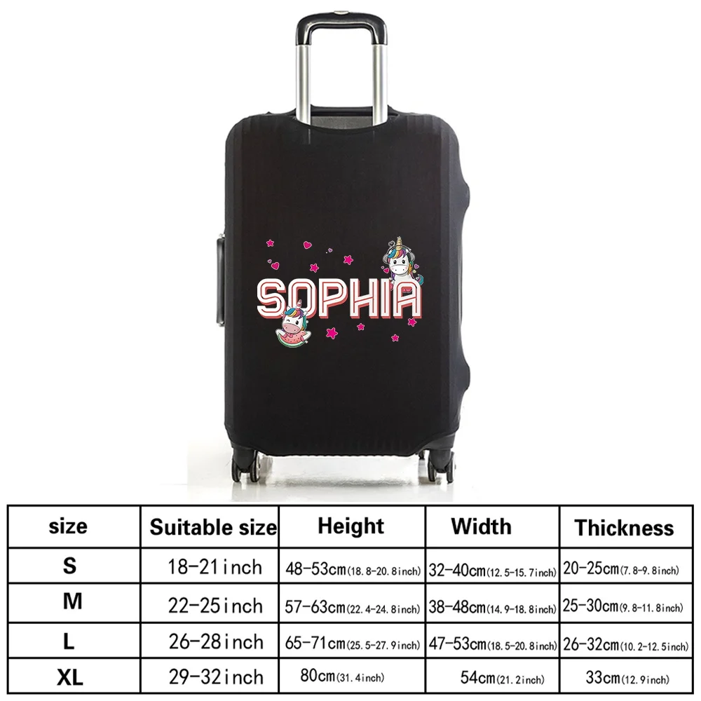 Personalized Customized Name Trolley Box Cover Thick Elastic Luggage Cover Protector 18-32inch Dust-proof Travel Accessories