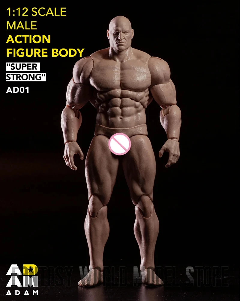 MUFF ADAM AD01 1/12 Scale Male Strong Muscle Joint Body 6 inch Super Flexible Comic Soldier Action Figure Body Doll Gifts