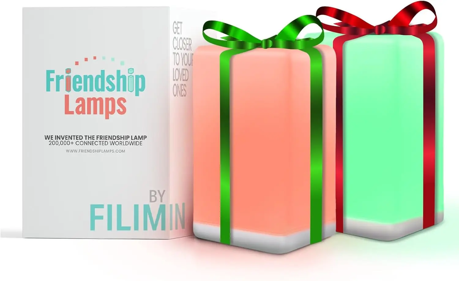 Lámparas táctiles LED Wi-Fi para conexión de larga distancia, regalo perfecto para amigos y familiares, fácil configuración de aplicaciones - Juego de 2