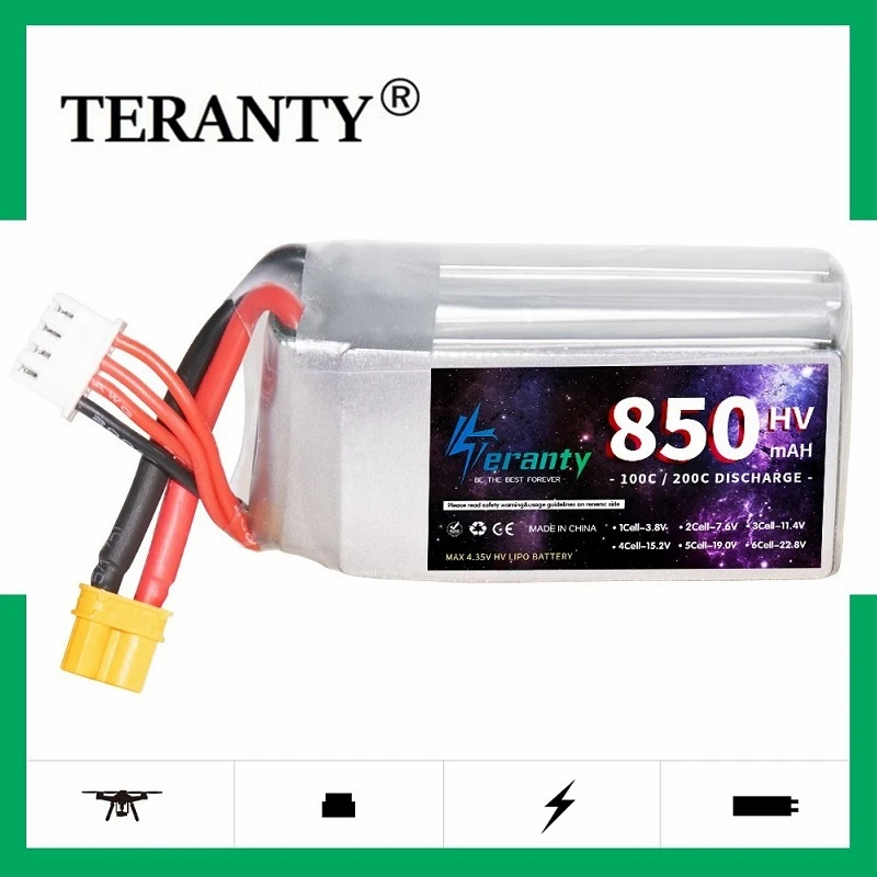 

TERANTY HV 11.4V Lipo Battery 850mAh 100C With XT30 Plug For RC FPV Airplane Quadcopter Helicopter Drone Parts 3S Battery