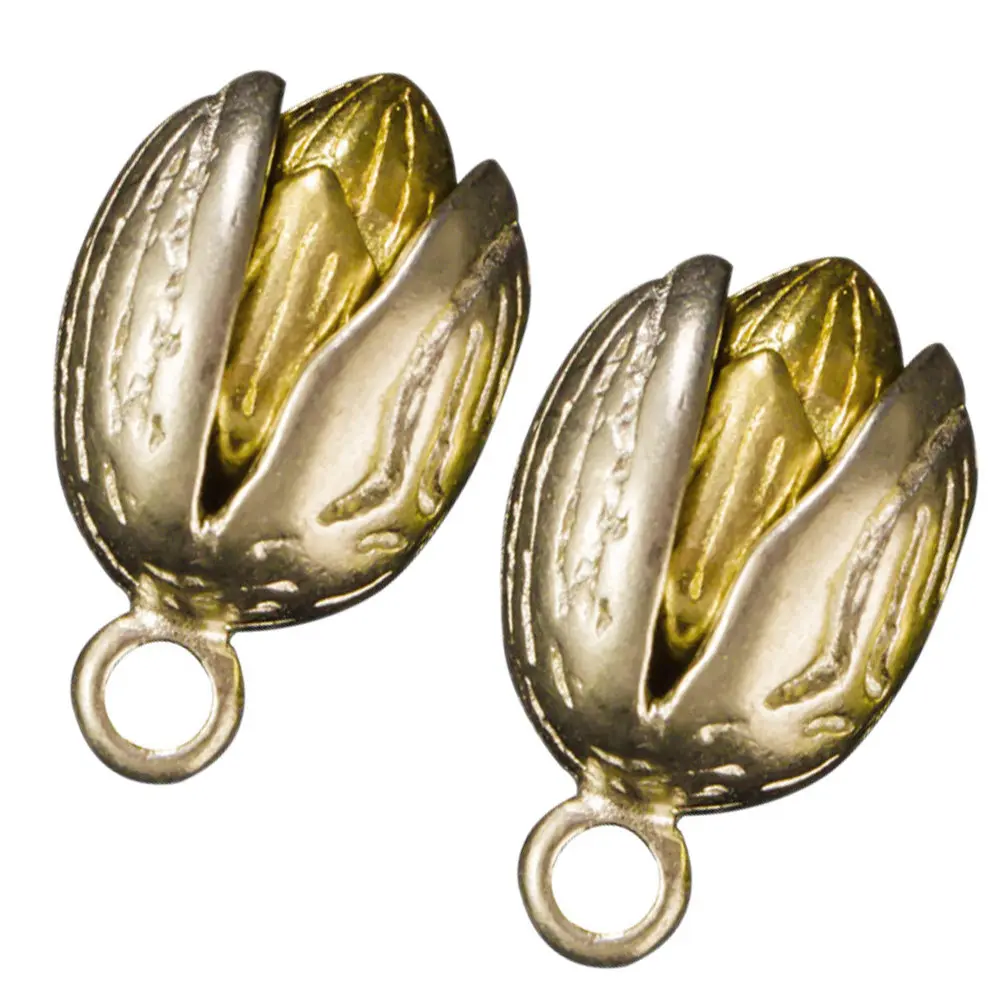 2Pcs High Quality Copper Pistachio Keychain Pendant Unique Creative Key Ring Hanging Ornament for Keys Bags Car Keys Lightweight