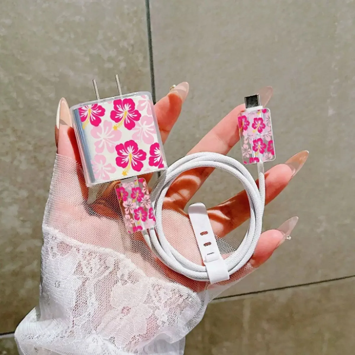 Transparentes Tier für iPhone iPad 18/20 W Ladegerät Hülle Cartoon USB Datenschutz Hülle Abdeckung TPU Kabelwickler für iPhone 16 15 PRO – Detail 8
