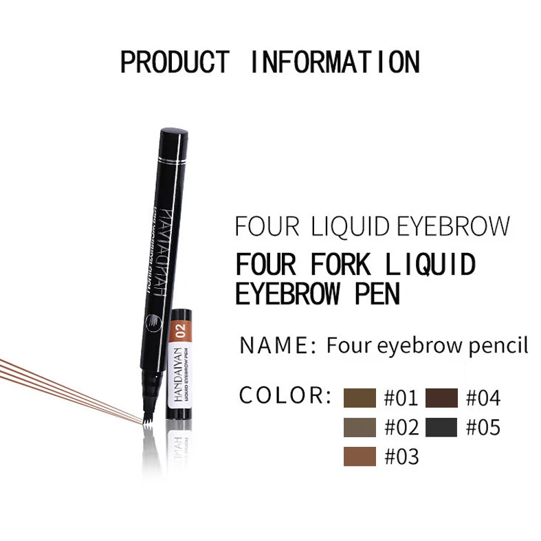 LiquidEyebrow-Bolígrafo líquido de cuatro tenedores, 1,6 ml, te ayuda a dibujar las cejas de forma efectiva y duradera, resistente al agua