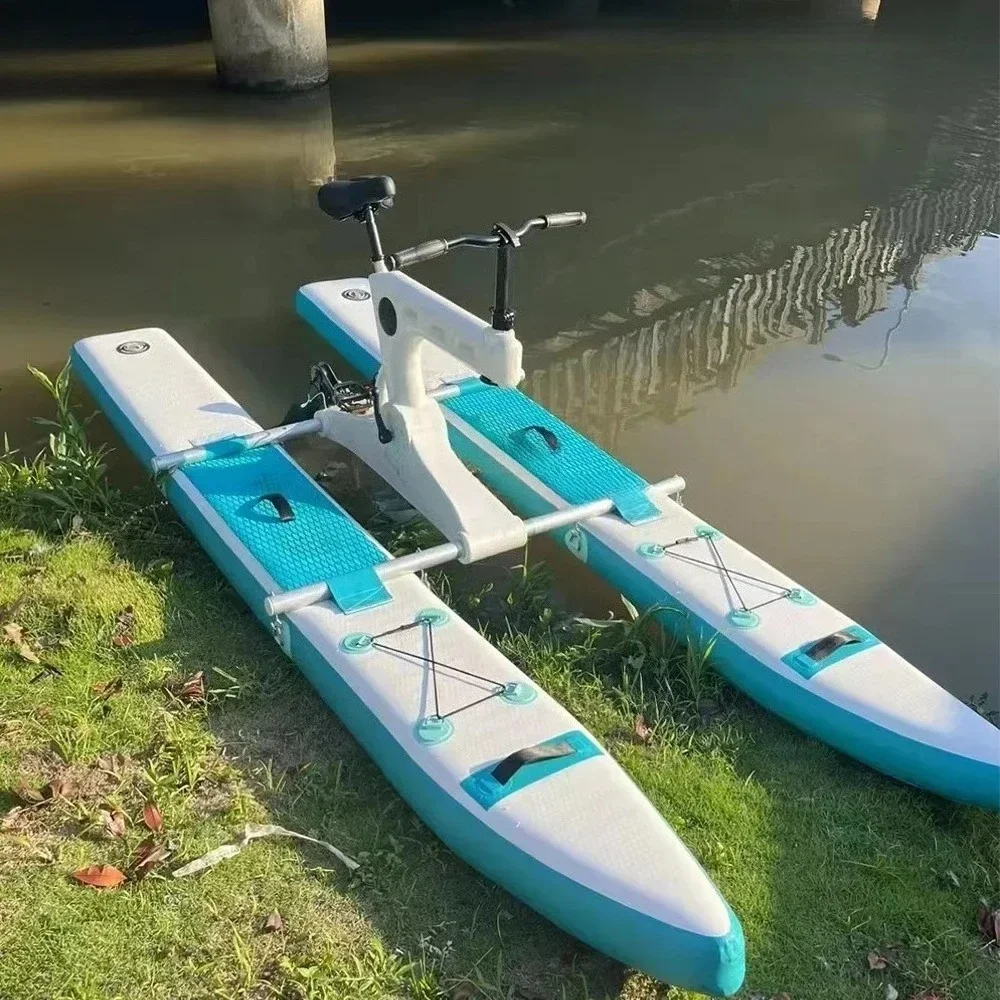 

CHKJ JTRDA 10ft New One Person Aqua Floating Pedal Boat Foldable Sea Bike Inflatable Water Pedal Bike Bicycle Water Bike