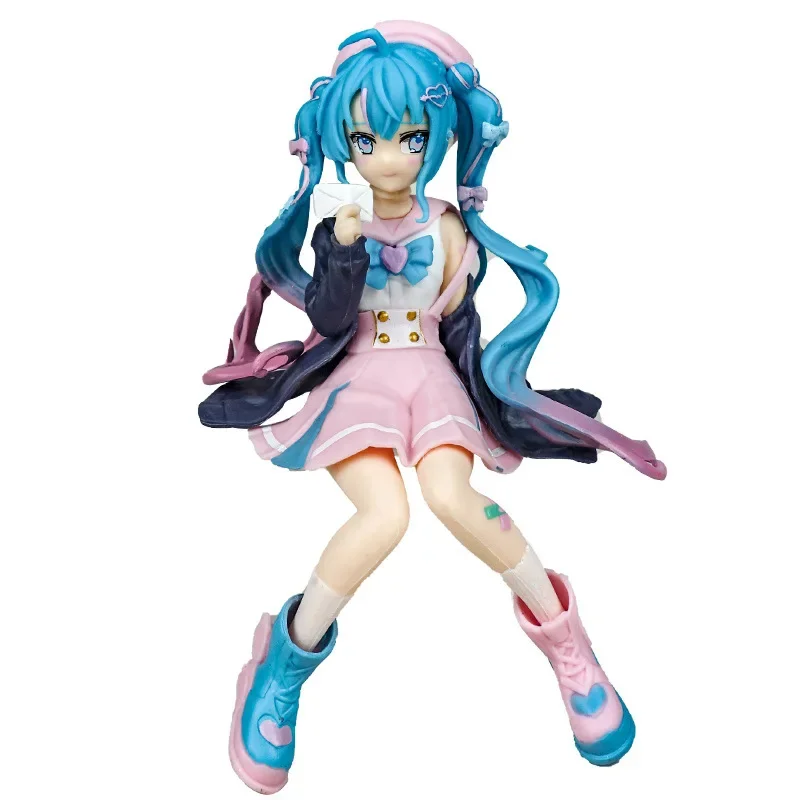 Hatsune Miku Actiefiguren Virtuele Zanger Macaron Matrozenpakje Miku Kawaii Anime Meisje Figuren Pop Model Kinderen Speelgoed Fans Geschenken