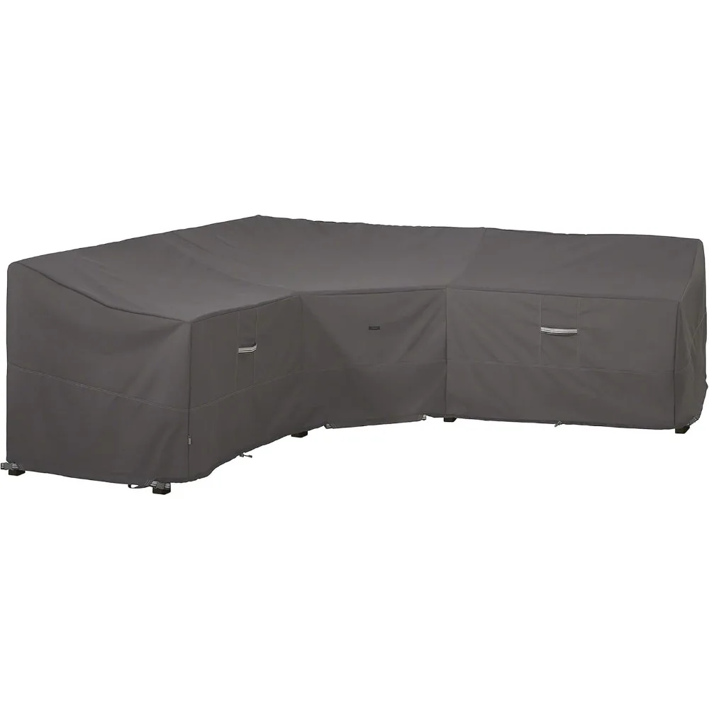 

Water-Resistant 100 Inch V-Shaped Patio Lounge Set Cover, Heavy Duty Outdoor Furniture Protection with Warranty