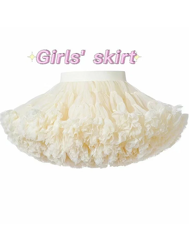 バレエスタイル大人用ハーフスカートふわふわプリンセスショートスカート春のファッションケーキショートスカート夏の女の子のポリエステル繊維ゴアードスカート