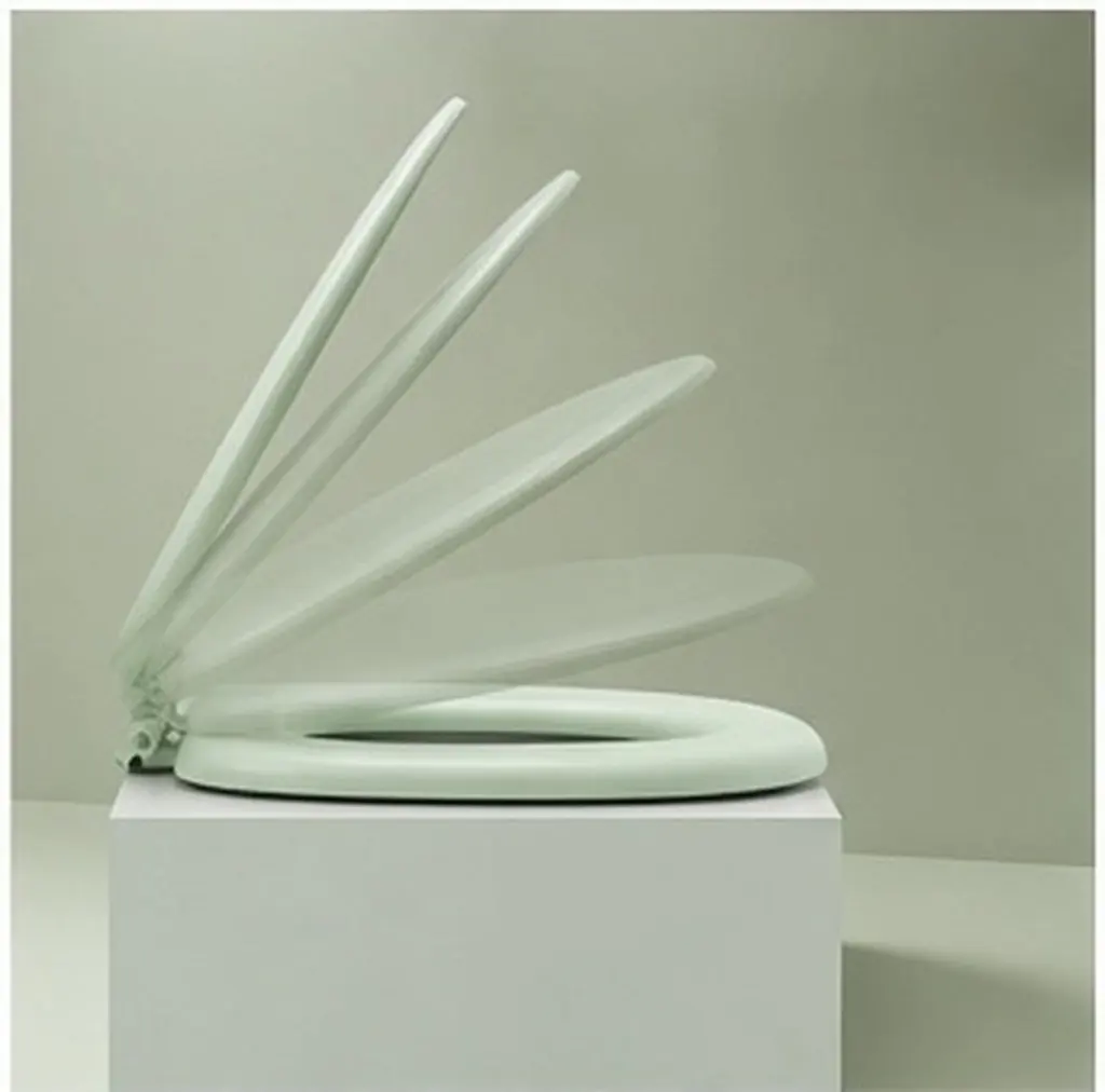 Light Green U Shaped Soft Close Toilet Seat Removable Waterproof Foam Cushion Quiet Slow Lowering Silent Bathroom Lid Cover