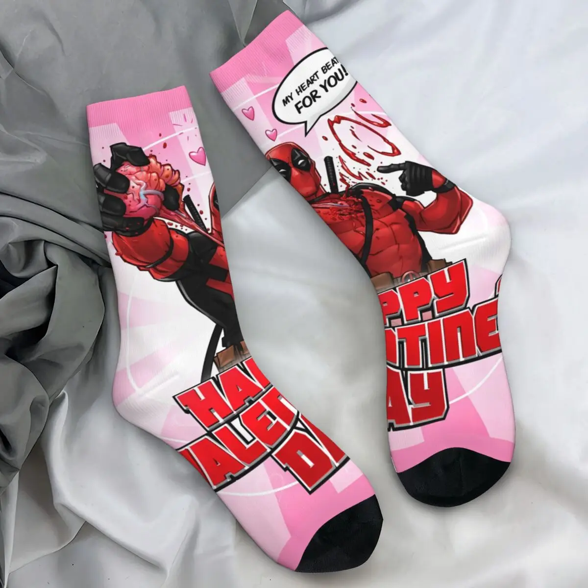 Deadpool & Wolverine Cartoon Stockings Fantasy Comics Leisure Socks Winter Anti Sweat Socks Adults Men Running Warm Soft Socks