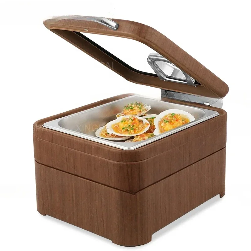 Mini isolamento térmico de buffet retangular de madeira para suprimentos de restaurante de hotel