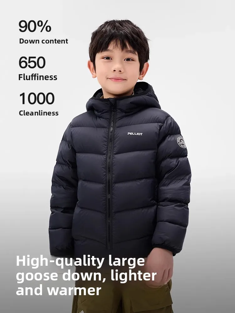 سترة أطفال من الريش من بيليوت، موديل خريف وشتاء 2025 الجديد، خفيفة الوزن ودافئة للاستخدام الخارجي، مع غطاء للرأس، سترة قصيرة ...