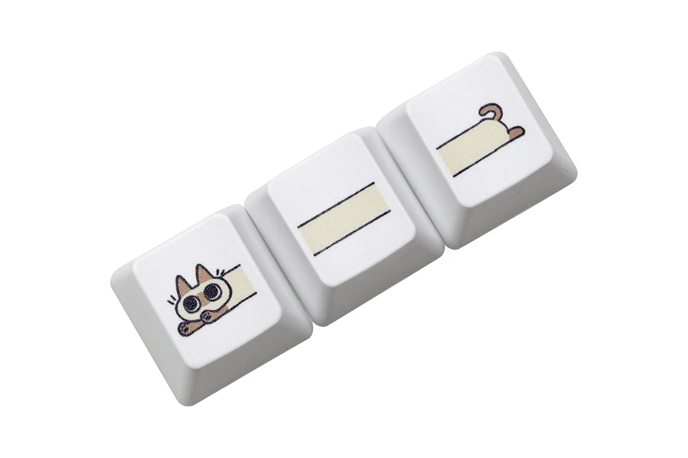 Cute Little Siamese cat Keycap Kitty Meme Keycap Dye Subbed keycaps for mx stem Gaming Mechanical Keyboards White