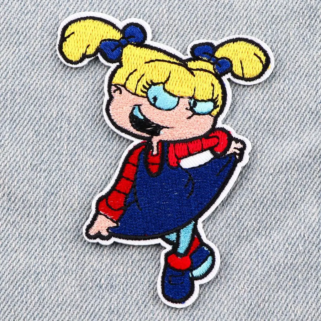 AD2857 Cartoon Girl and Boy Patch Cute Embroidered Patches For Kids Clothes Applique Funny Embroidery Patch For Clothing Sticker