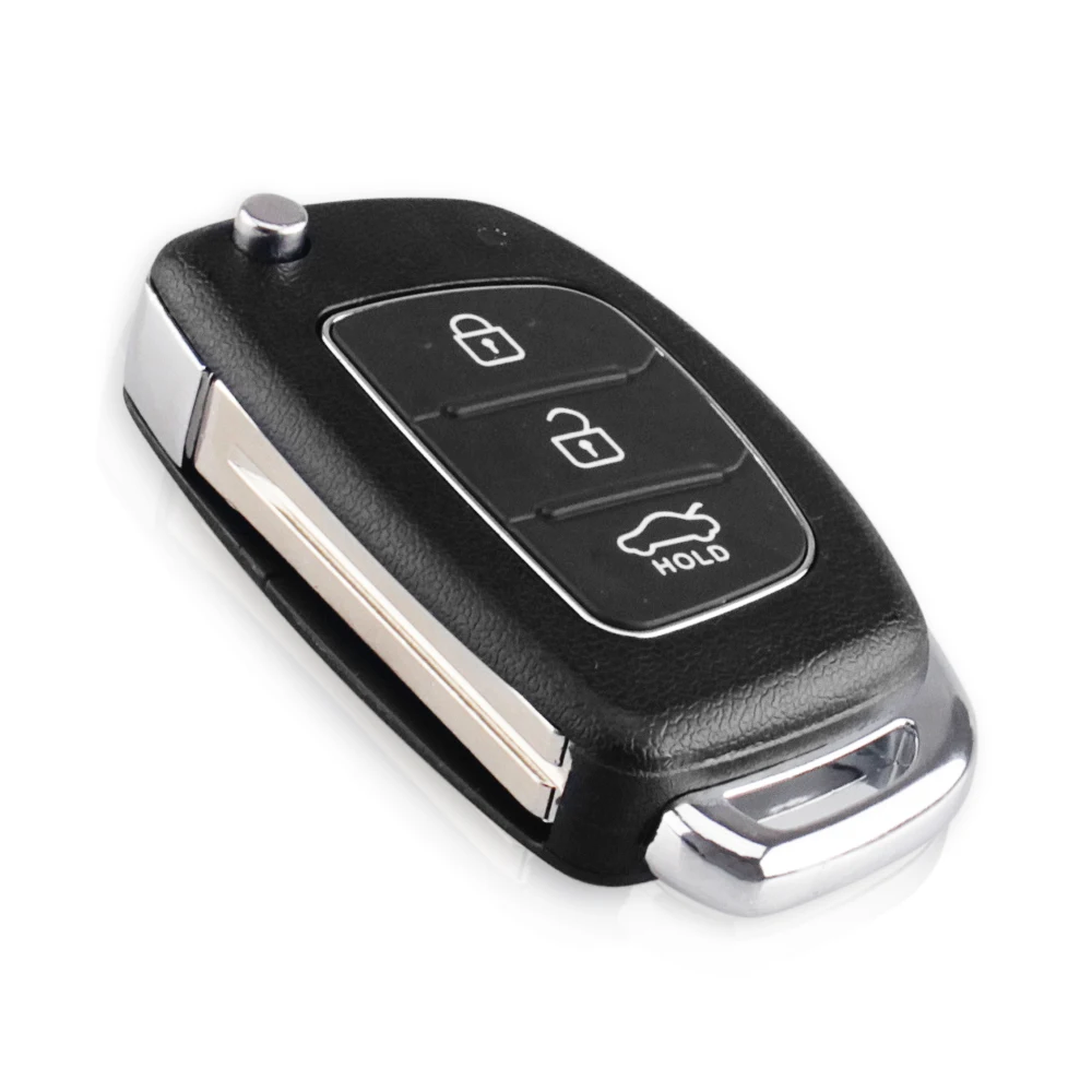 KEYYOU Car Key Shell For Hyundai Solaris ix35 ix45 Series 2 Verna Santa Fe 3 Buttons Flip Folding Remote Fob Case