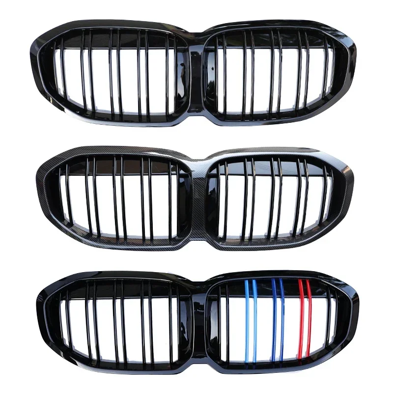 Front Bumper Kidney M Color Grille Facelift For BMW 1 Series F40 2019-2023 Carbon Fiber Racing Grill Cover Car Replacement