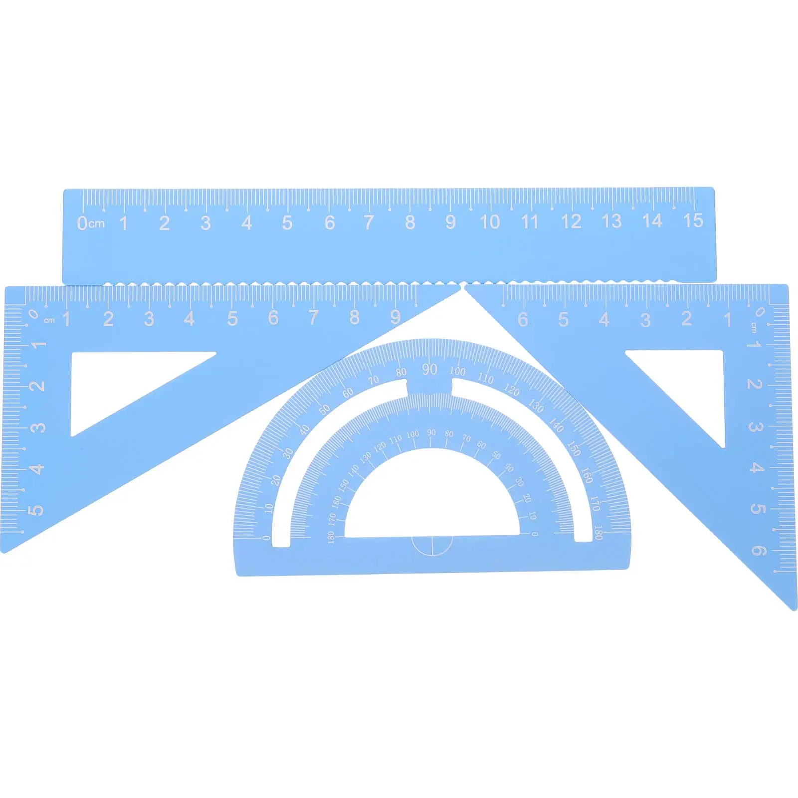 4pcs Aluminum Alloy Ruler Set for Geometry, Drawing & Measuring – Student School Stationery Tool
