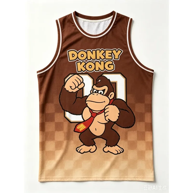 Kids Super Mario Jersey Sleeveless Tank Top Cartoon Vest Summer Sportswear Children Anime Game Print Shirt Casual Sports Uniform view 6