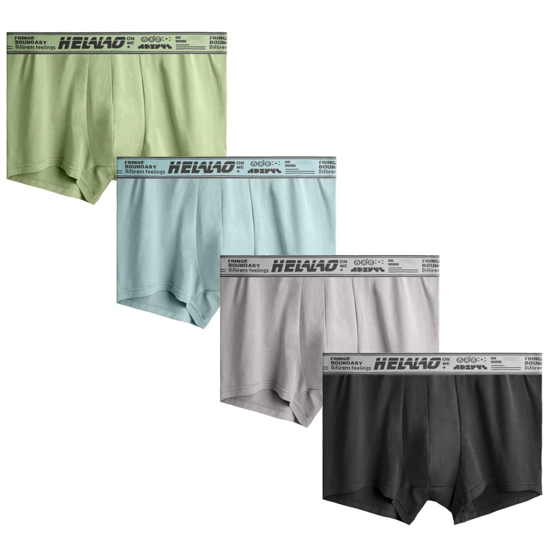 

4 pcs/lot Men's cotton boxer shorts breathable comfortable pants breathable antibacterial crotch quadrangle shorts