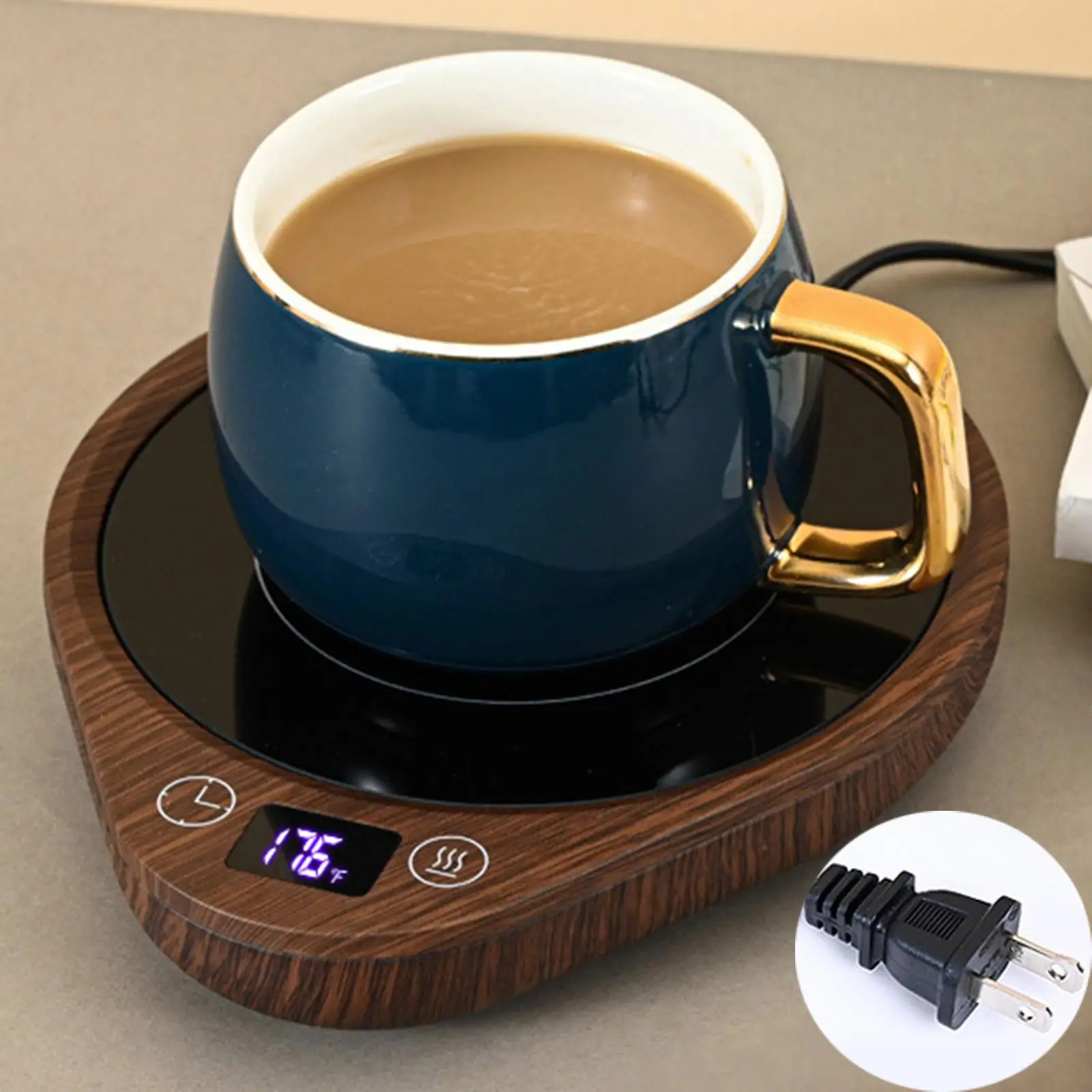 Electric Cup Warmer Coaster with EU Plug Gift Thermal Coaster heating Smart Control Coffee Warmers for Office