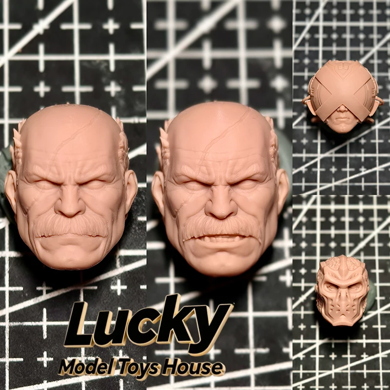 

1/12 Omnipotent Man Conquest X Mask Professor Male Jason Figure Unpainted Head Sculpt Customization For Mcfarlane 6" Ml Mezco