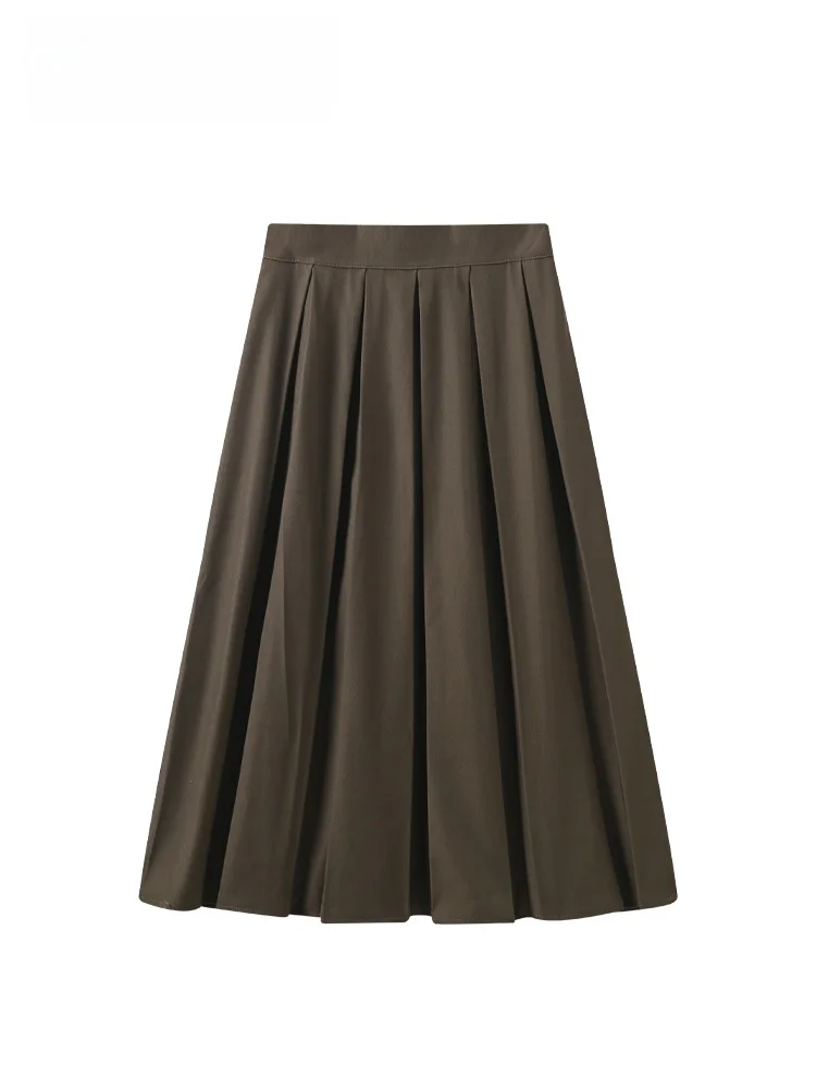 

Высокая талия Cara CLUB, плиссированная юбка больших размеров, женская осенняя свободная утягивающая юбка больших размеров с мясом