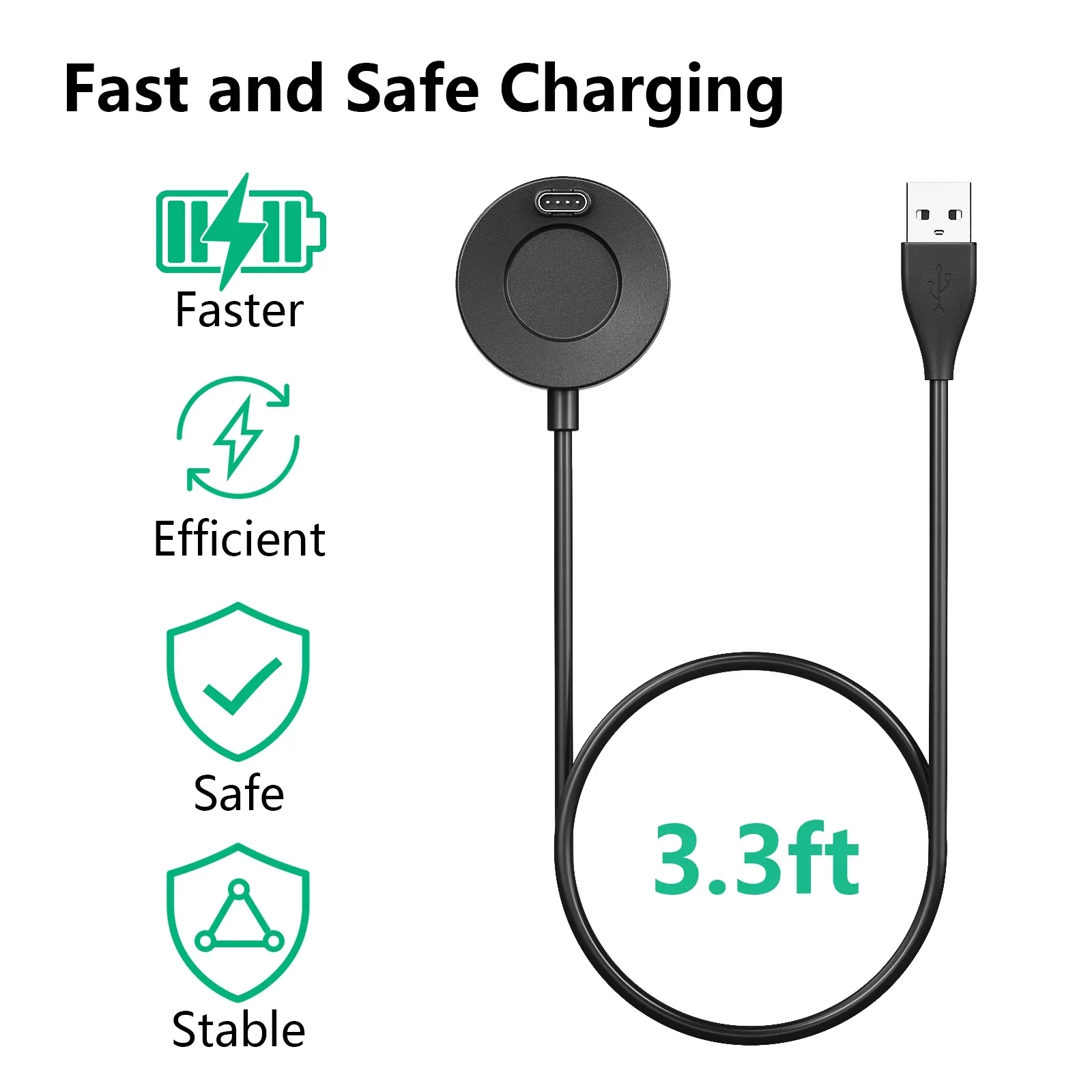 شاحن لـ Garmin Vivoactive 3 4 4S/Fenix 5 5S 5X 6 S 6X/Venu 2 2S Sq شاحن مغناطيسي لـ Forerunner 945 245 45 كابل شحن