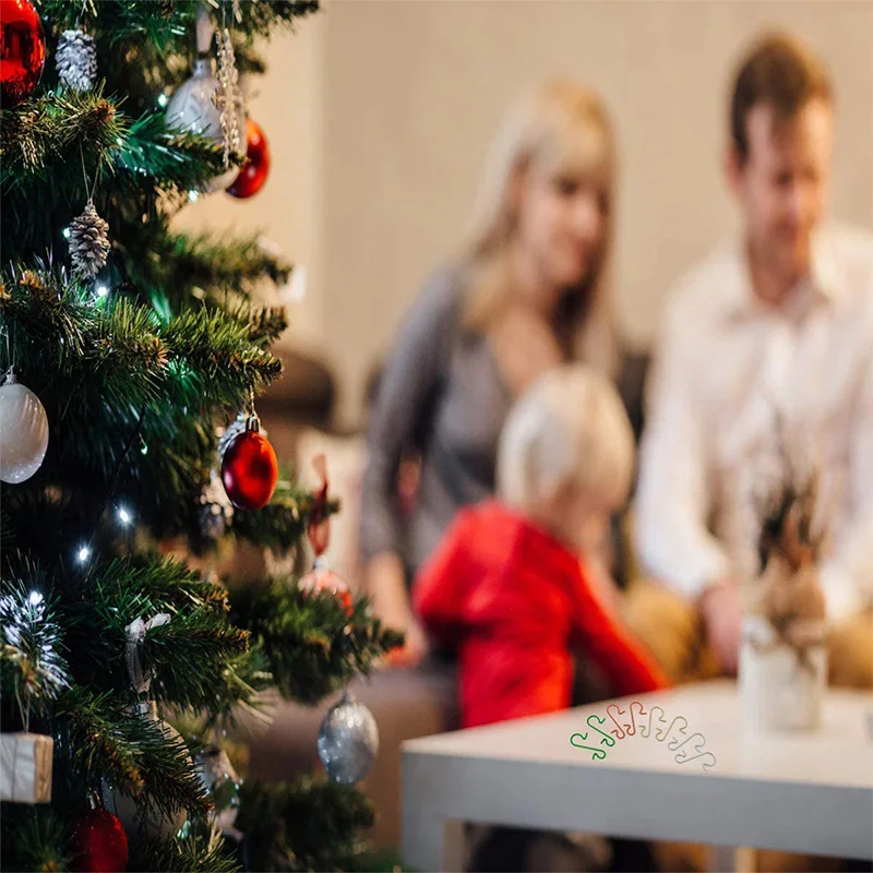 50 pçs ornamento de natal ganchos s em forma de gancho de metal fio de metal pendurado gancho para a árvore de natal bolas de natal decorações de festa