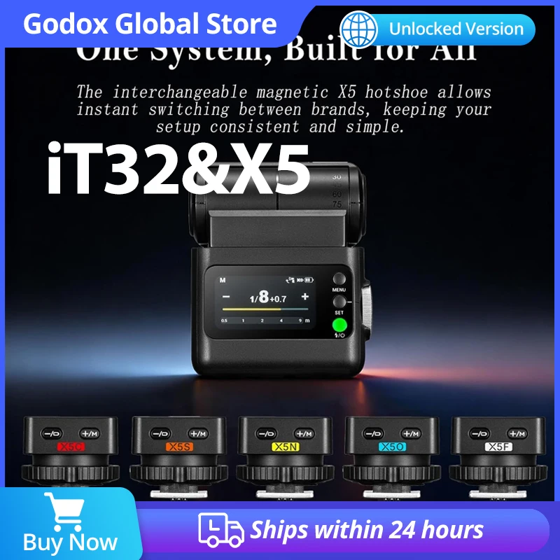 Godox X5-C X5-F X5-N X5-S & iT32 iFlash Camera Flash One System, TTL High-Speed Sync Mini Flash for Canon Sony Fujifilm Nikon