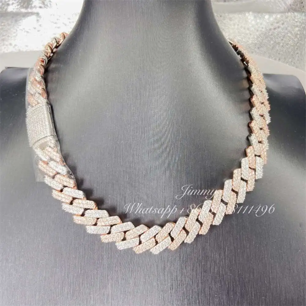 Luxury 2023 Hotsale Iced Out Popular Jewelry Loose Vvs Moissanite Iced Out Cuban Chains.