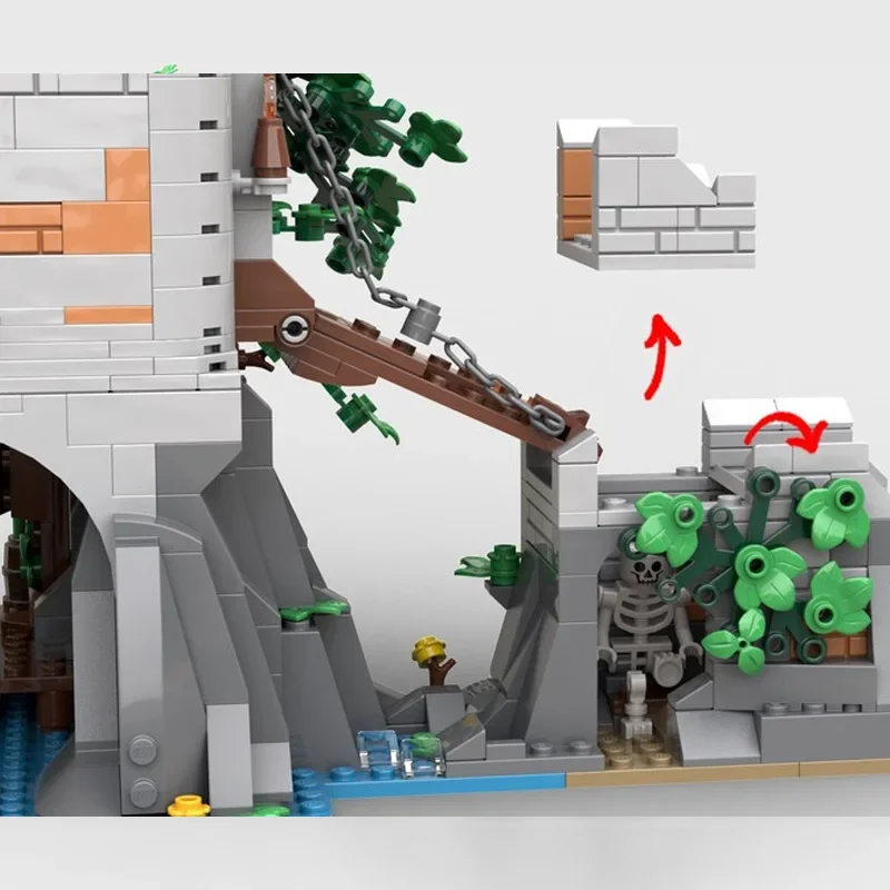 Set di giocattoli per assemblaggio di blocchi MOC: la serie Il Piccolo Castello nella Foresta, regali creativi modello 1.305