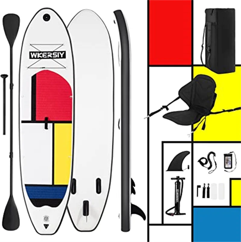 Paddle Board Inflatable Paddle Board SUP Stand-up Paddle Board Kayak Accessories Backpack Paddle Leash Pump Non-Slip Deck