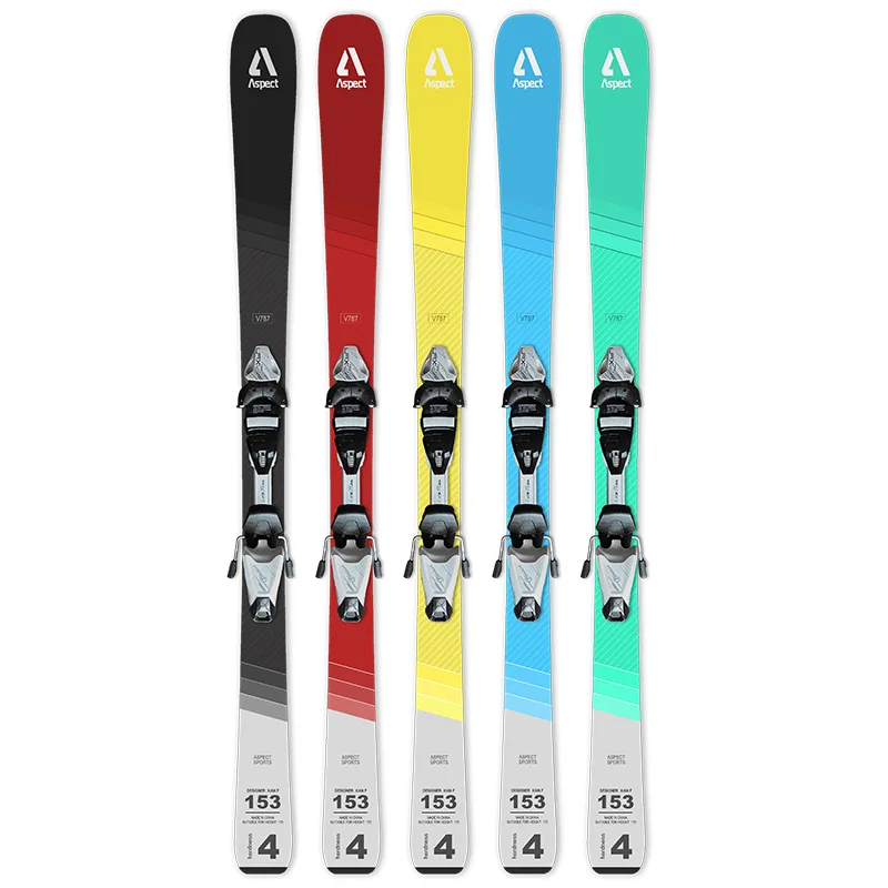 ASPECT Custom Alpine Skis Carbon Fiber & Wood Core All Mountain Twin Tips Model 150cm Elastic 4-5 for Adults