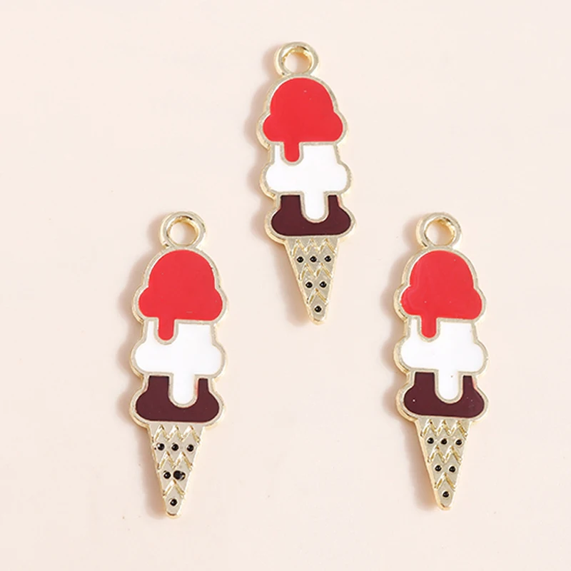 Leslie 10 Stück süße Emaille-Lebensmittel-Charms, süßer Mini-Cup-Kuchen-Anhänger für Armband, handgefertigte Schmuckherstellung – Detail 19