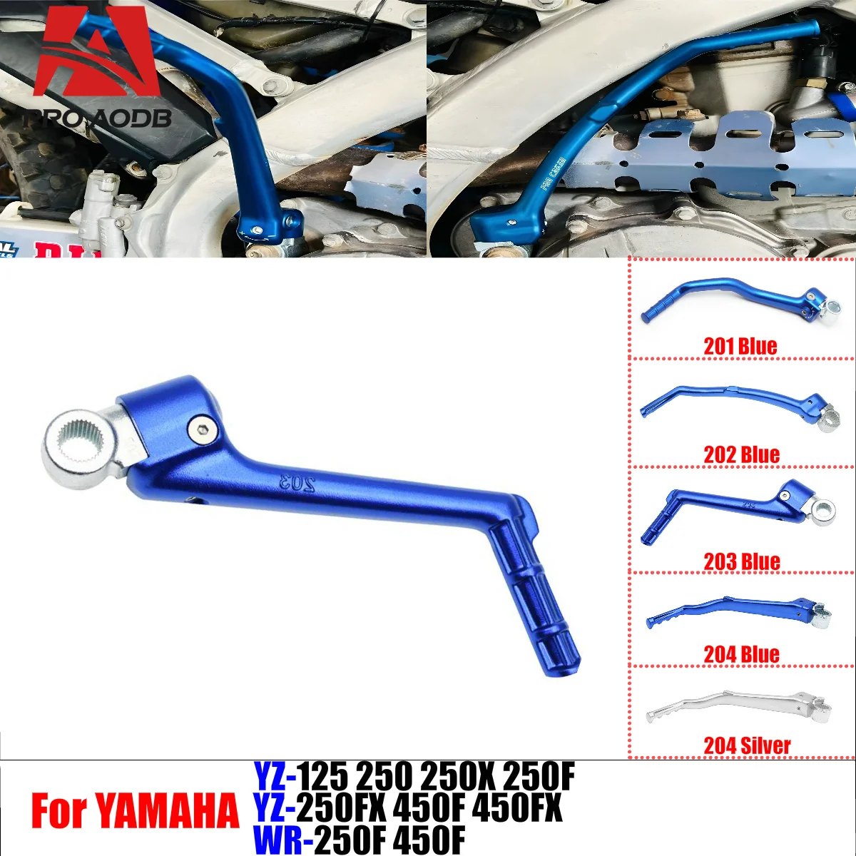 For Yamaha YZ125 YZ250 YZ250X YZ250F YZ450F YZ250FX YZ450FX WR250F WR450F Motorcycle CNC Forged Kick Start Starter Lever Peda