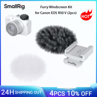 SmallRig Furry Windscreen Kit for Canon EOS R50 V (2pcs) Reduces Noise Built-in Cold Shoe Mount for Lights or Microphones -5434