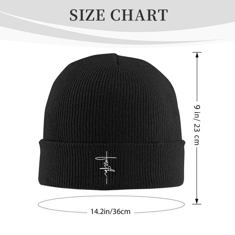 Abstract White-Lined Pattern Beanie Hat Winter Warm Knit Hat for Men Women Outdoor Cold Weather