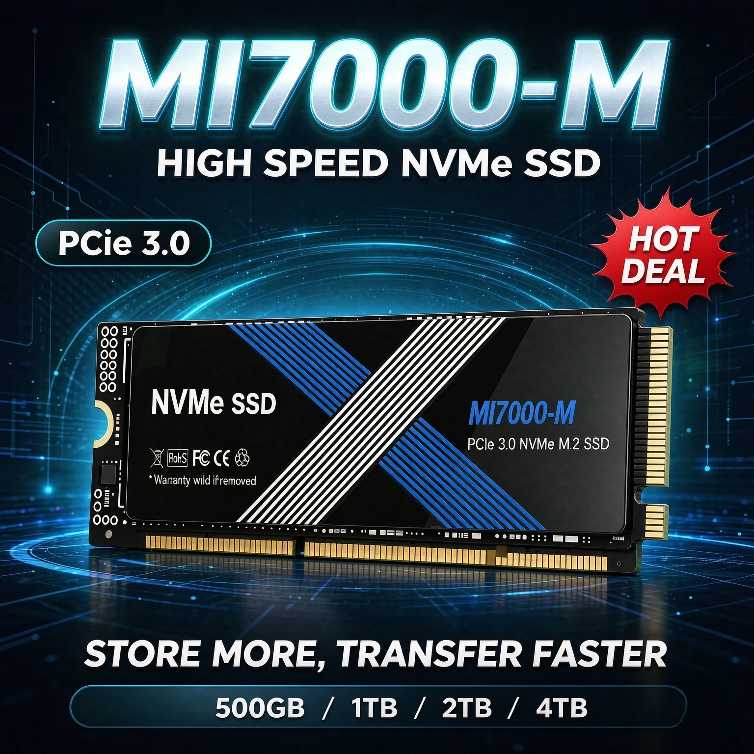 MI7000-M M.2 SSD Hard Disk 2TB 4TB high speed NVMe M2 SSD PCIe Internal Solid State Drive For Laptop Desktop PC