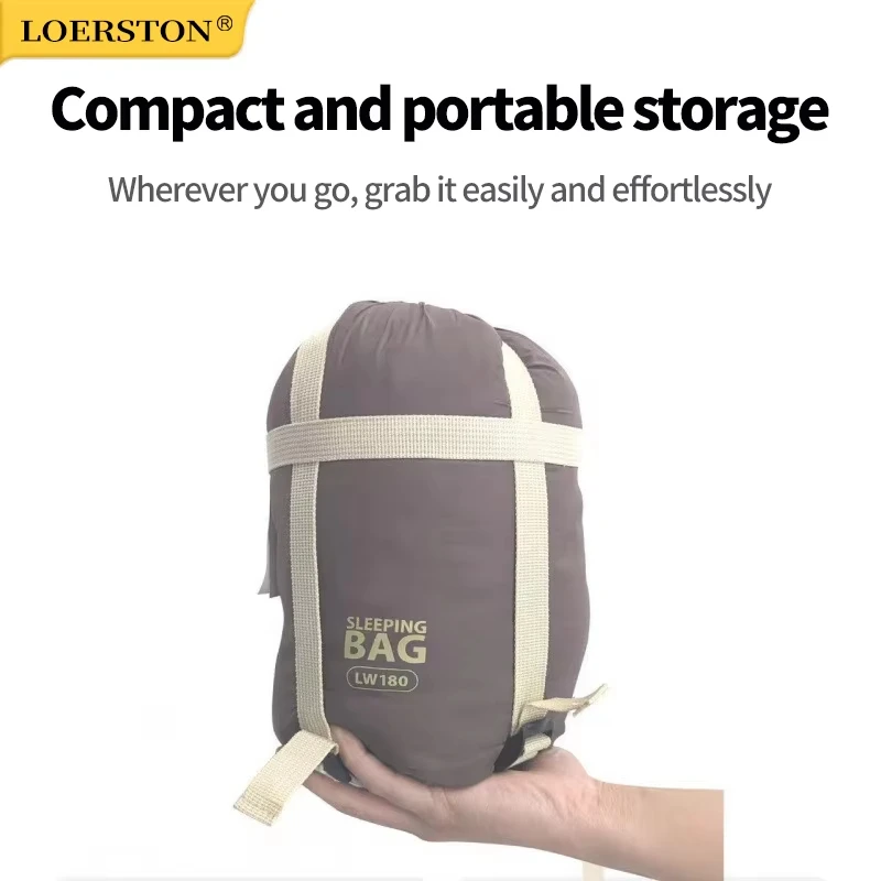 

Camping Ultralight Compact Adult Sleeping Bag Hiking Travel Washable Down Cotton Insulation Dirt-Resistant Portable Waterproof