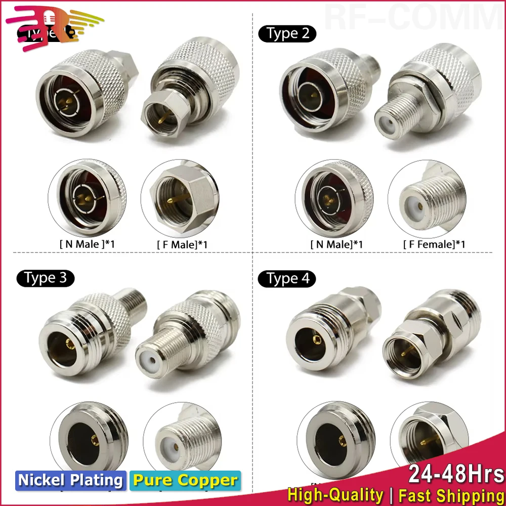 

1Pcs L16 N Type to F Type Male Female RF Coaxial Adapter Plug Connector Straight for TV Broadcast Antenna Cable High Quality Lot