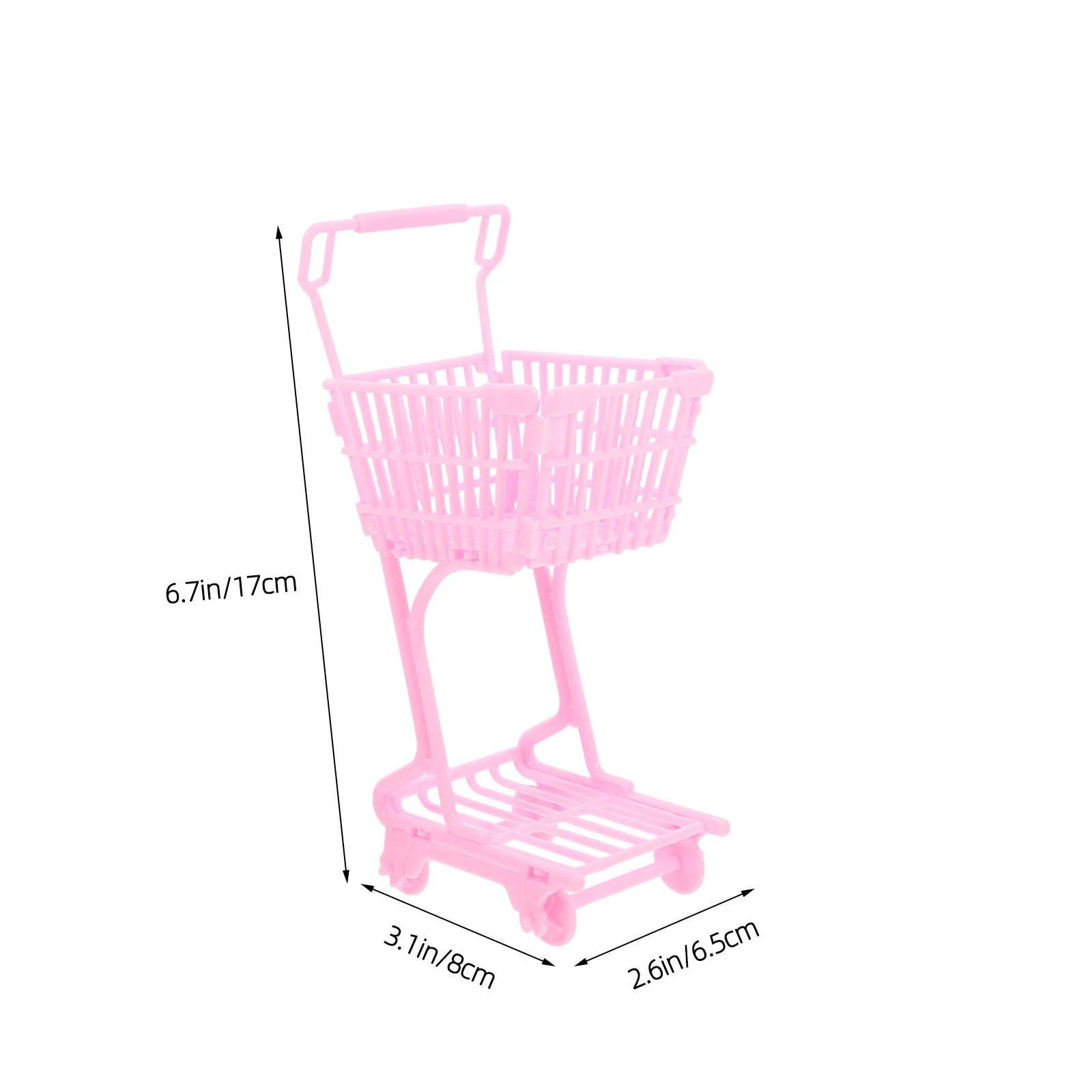 1 Uds Mini cesta pequeña de compras para niños con asa para carrito de compras de bebé juego de simulación organizador de escritorio de juego de rol de supermercado rosa