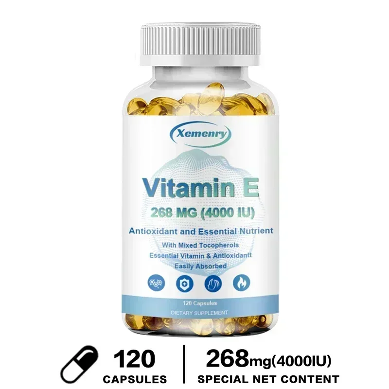 Vitamin E Capsules - Skin Firming, Wrinkle Reduction, Repair Damaged, Anti-aging, Antioxidant, Increase Immune System