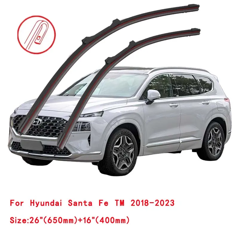 Limpiaparabrisas de goma doble para coche, hoja limpiaparabrisas para Hyundai Santa Fe, CM, DM, TM Classic, 2000, 2006, 2008, 2010, 2012, 2016,